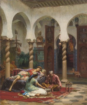MOMENTS INACTIFS Frederick Arthur Bridgman Arabe Peinture à l'huile